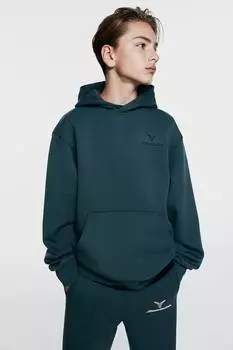 Спортивная толстовка с капюшоном из драймува H&M, бирюзовый