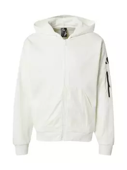 Спортивная толстовка с капюшоном на молнии ADIDAS SPORTSWEAR, белый
