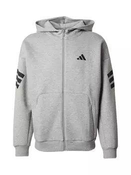 Спортивная толстовка с капюшоном на молнии ADIDAS SPORTSWEAR, серый