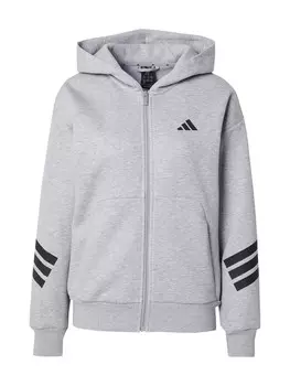 Спортивная толстовка с капюшоном на молнии ADIDAS SPORTSWEAR Future Icons, пятнистый серый