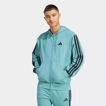 Спортивная толстовка с капюшоном на молнии ADIDAS SPORTSWEAR Essentials, цвет Cyan blue