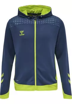 Спортивная толстовка с капюшоном на молнии Hummel, морской синий