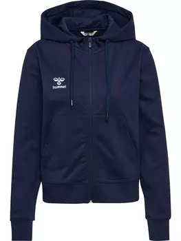 Спортивная толстовка с капюшоном на молнии Hummel, морской синий