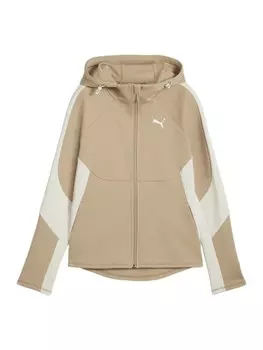 Спортивная толстовка с капюшоном на молнии PUMA EVOSTRIPE, цвет Cappuccino