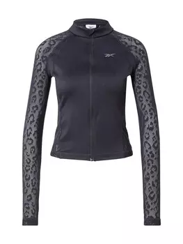 Спортивная толстовка с капюшоном на молнии Reebok, черный