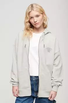 Спортивная толстовка с капюшоном объемного кроя Superdry, серый