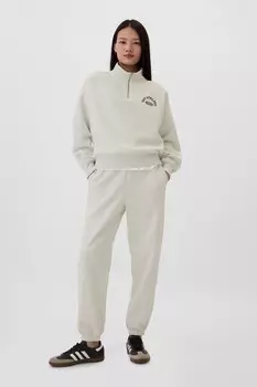 Спортивная толстовка с логотипом и четвертной молнией Gap, бежевый