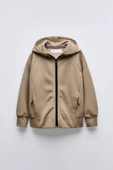 Спортивная толстовка с молнией ZARA, цвет mid-camel