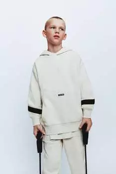 Спортивная толстовка с соответствующим принтом ZARA, камень