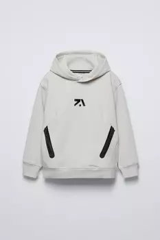 Спортивная толстовка с высоким логотипом ZARA, цвет ice