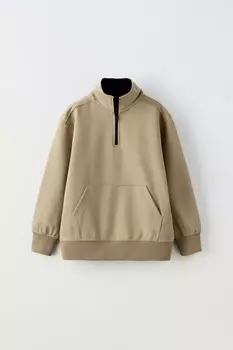Спортивная толстовка ZARA, темно-бежевый