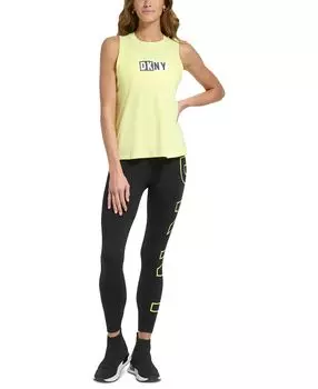Спортивная женская двухцветная майка с логотипом DKNY, мульти