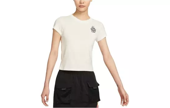 Спортивная женская футболка с коротким рукавом Strawberry 'Sail White' Nike