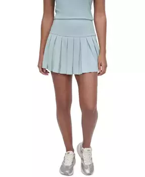 Спортивная женская юбка-шорты для тенниса Court Piqu-Knit Pleated с плиссировкой DKNY, серый