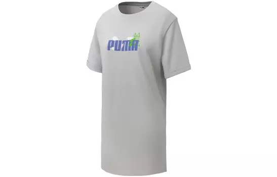 Спортивно-досуговое платье с короткими рукавами женское серое Puma