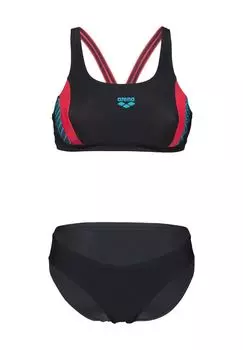 Спортивное бикини Feel Тройное, растягивающееся в 4 стороны, для женщин arena, цвет Black Black