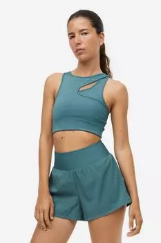 Спортивное бра DryMove со средней поддержкой H&M, бирюзовый