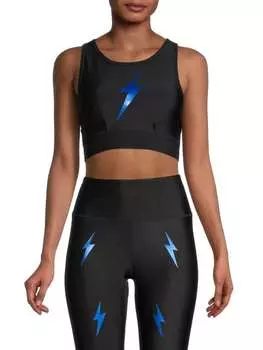 Спортивное Бра ELECTRIC YOGA Bolt с перекрестными крестиками, синий