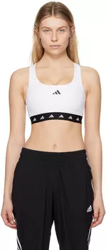 Спортивное бра Powerreact Techfit белого цвета adidas Originals