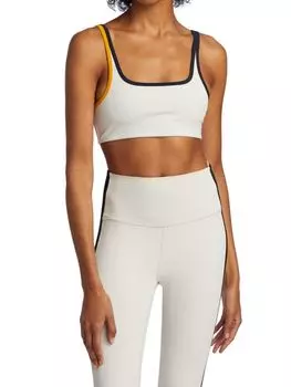 Спортивное Бра Splits59 Vintage Cait с принтом, белый / черный