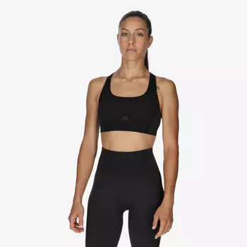 Спортивное бюстье aeroknit с легкой поддержкой Adidas, черный