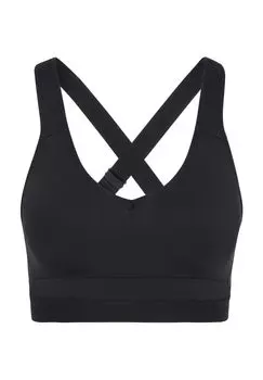 Спортивное бюстье "Эмма" со спинкой-борцовкой, на резинке, для женщин ALEX, цвет Black Beauty