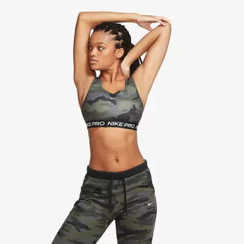 Спортивное бюстье с галочкой, камуфляж, принт Nike