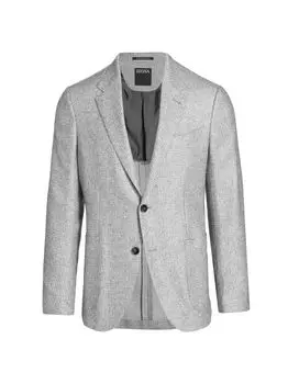 Спортивное пальто Diagonal из смесового кашемира с двумя пуговицами ZEGNA, серый