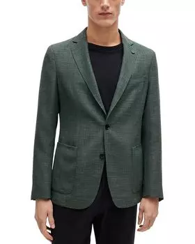 Спортивное пальто Hanry Stretch Hopsack Unstructured Slim Fit BOSS, зеленый