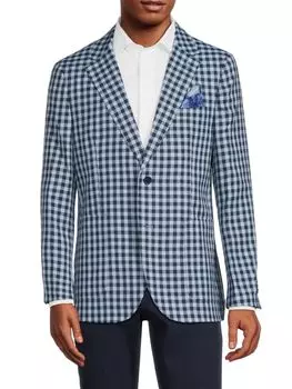 Спортивное пальто в клетку Modern Fit Tailorbyrd, цвет Blue Navy
