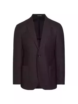 Спортивное пальто в шерстяную клетку G-Line Deco Emporio Armani, фиолетовый