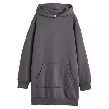 Спортивное платье с капюшоном H&M, темно-серый