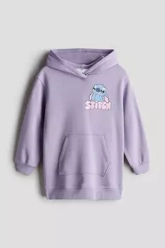 Спортивное платье с капюшоном H&M, фиолетовый