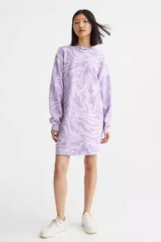 Спортивное платье с узором H&amp;M, светло-фиолетовый/узор