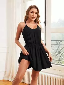 Спортивное платье с вырезом, черный