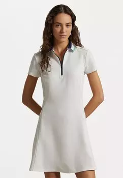 Спортивное платье STRETCH PIQU QUARTER-ZIP POLO DRESS Polo Ralph Lauren, белый