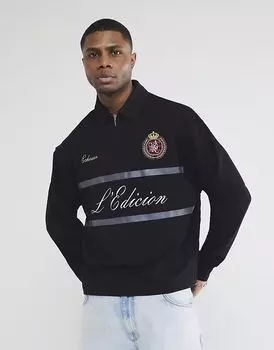 Спортивное поло River Island Heritage черного цвета