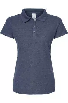Спортивное поло Tultex женское 50/50, цвет heather navy