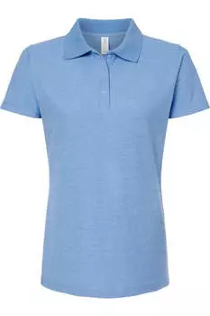 Спортивное поло Tultex женское 50/50, цвет heather light blue