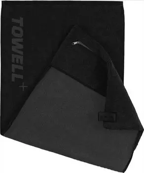 Спортивное полотенце Stryve Towell + V2 с карманом и магнитным зажимом, 7 цветов The Lion's Den (Black All Black) Полотенце для спортзала TOWELL+