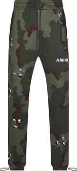 Спортивные брюки Amiri Army Logo Sweatpant 'Camo', зеленый