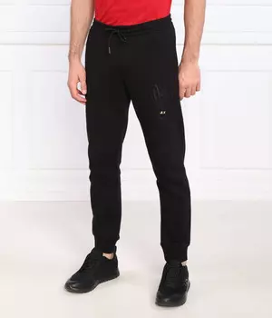 Спортивные брюки Armani Exchange хлопковые с логотипом бренда, черный