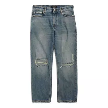 Спортивные брюки Balenciaga Distressed Straight-Leg Jeans 'Blue', синий