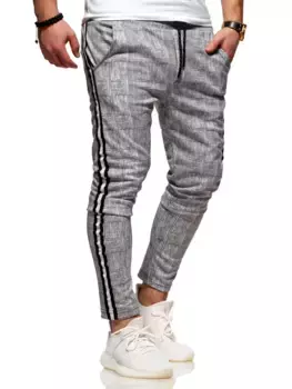 Спортивные брюки behype "MPTIMOTHEUS" с полосками по бокам, серый