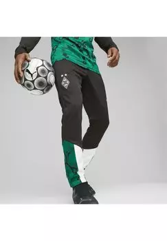 Спортивные брюки BORUSSIA MNCHENGLADBACH Puma, зеленый черный