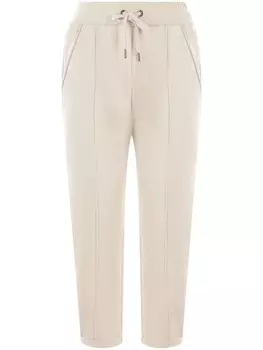 Спортивные брюки Brunello Cucinelli с отделкой Monili, нейтральный