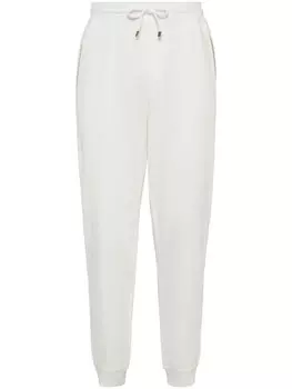 Спортивные брюки Brunello Cucinelli с рельефным швом, белый