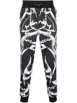 Спортивные брюки Chrome с абстрактным узором Philipp Plein, черный