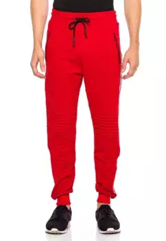 Спортивные брюки Cipo & Baxx с полосками по бокам, красный