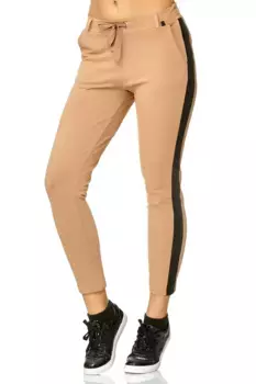 Спортивные брюки Decay с бархатными полосками по бокам, бежевый